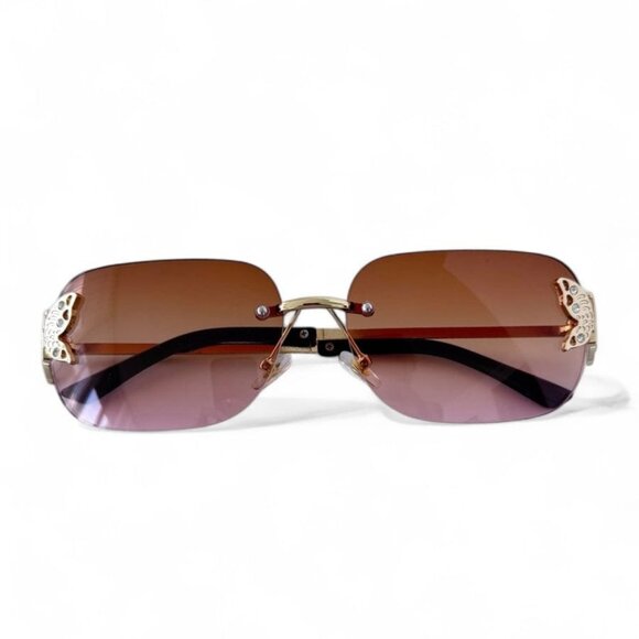 Brown Mariposa Luxury Sunglasses By Nikoza Collection